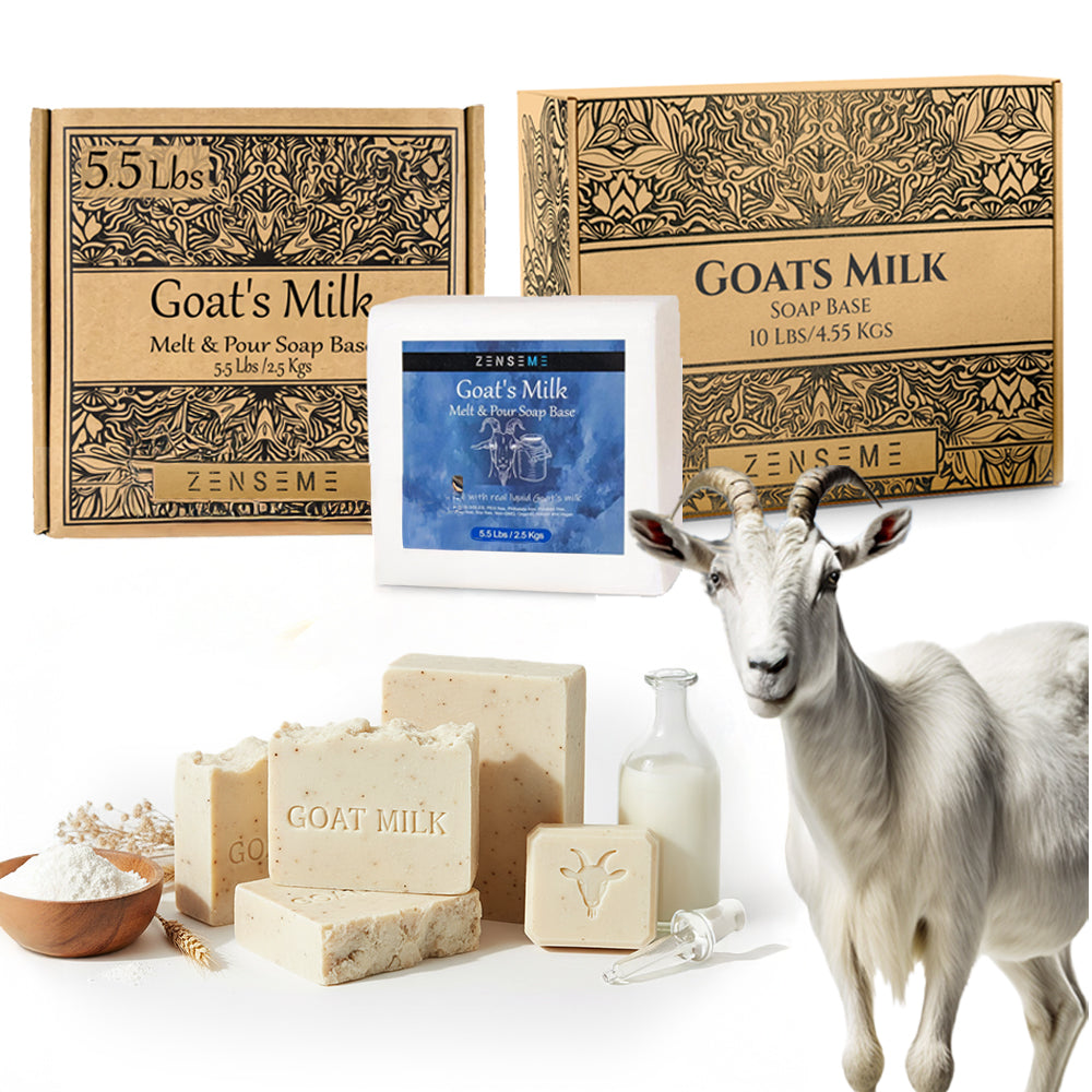 ZenseMe Goat Milk Soap Base Bundle – 15.5 LBS | Melt & Pour Supplies Kit for Soap Making | SLS/SLES & PEG Free | Natural Organic Vegetable Ingredients | Bulk Soap Base for Adults | Make Your Own Soap