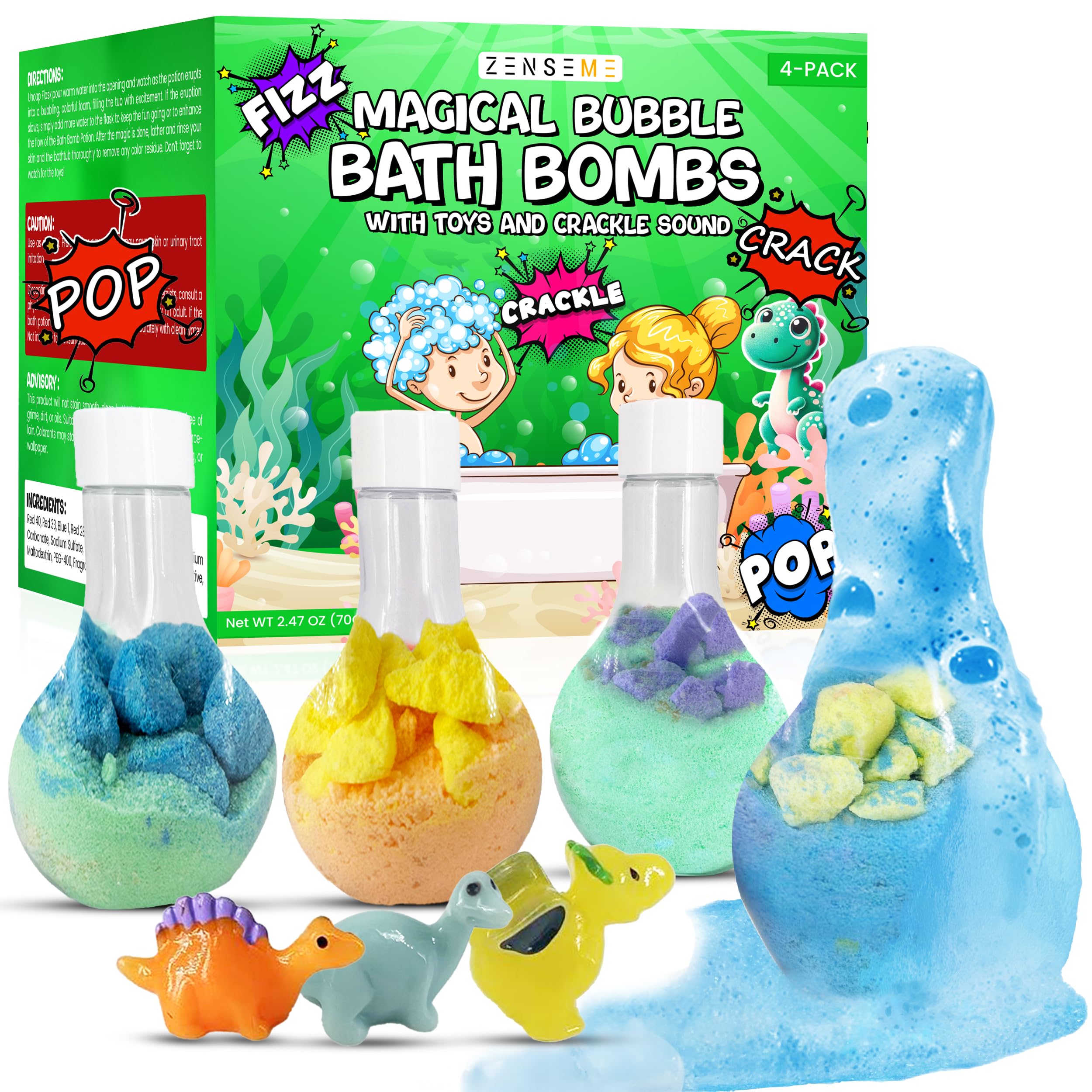 Kids Bubble Bath Bombs with Toy - ZenseMe 