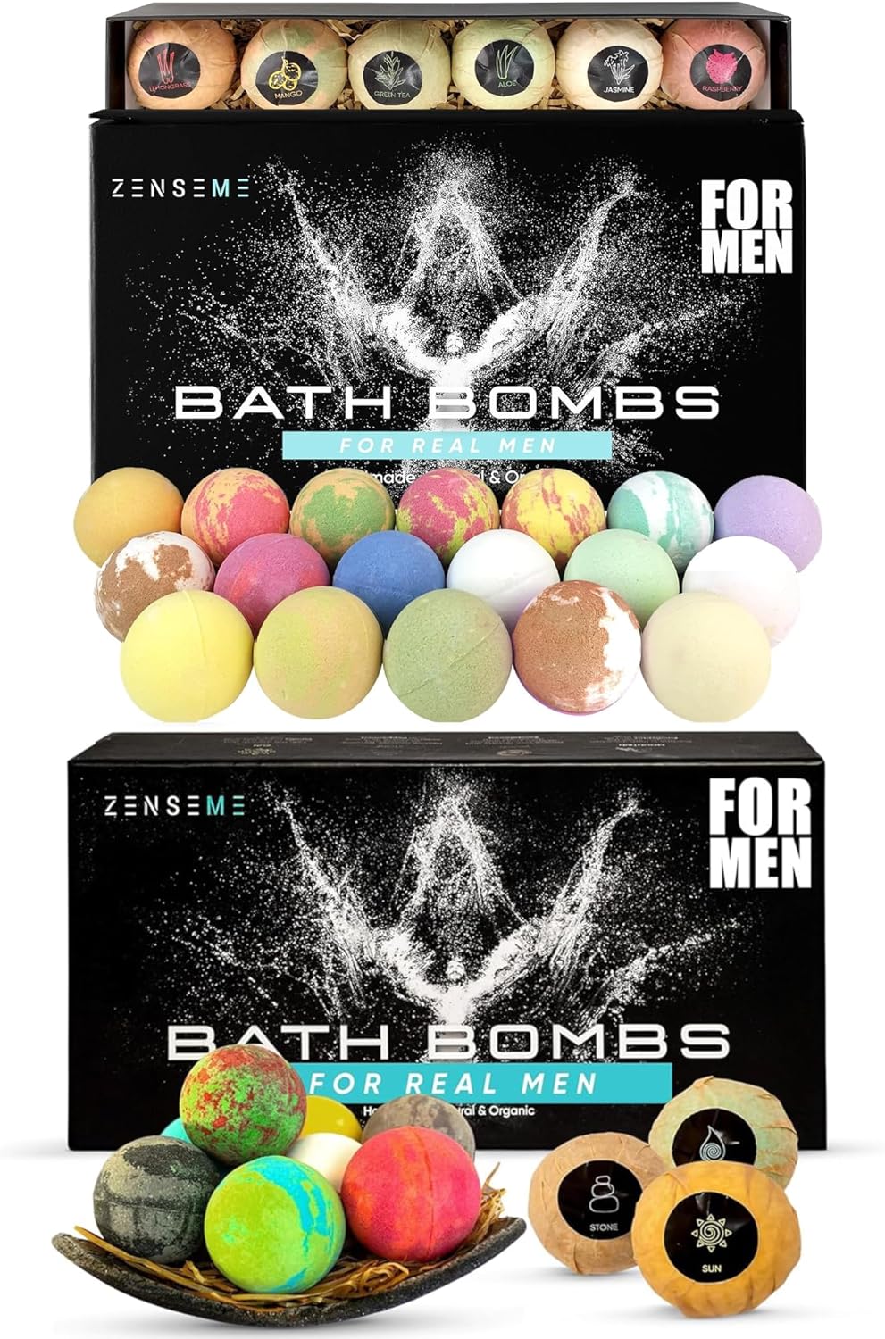Bath Bombs for Men – 26 Scented Organic Handmade Bath Bombs