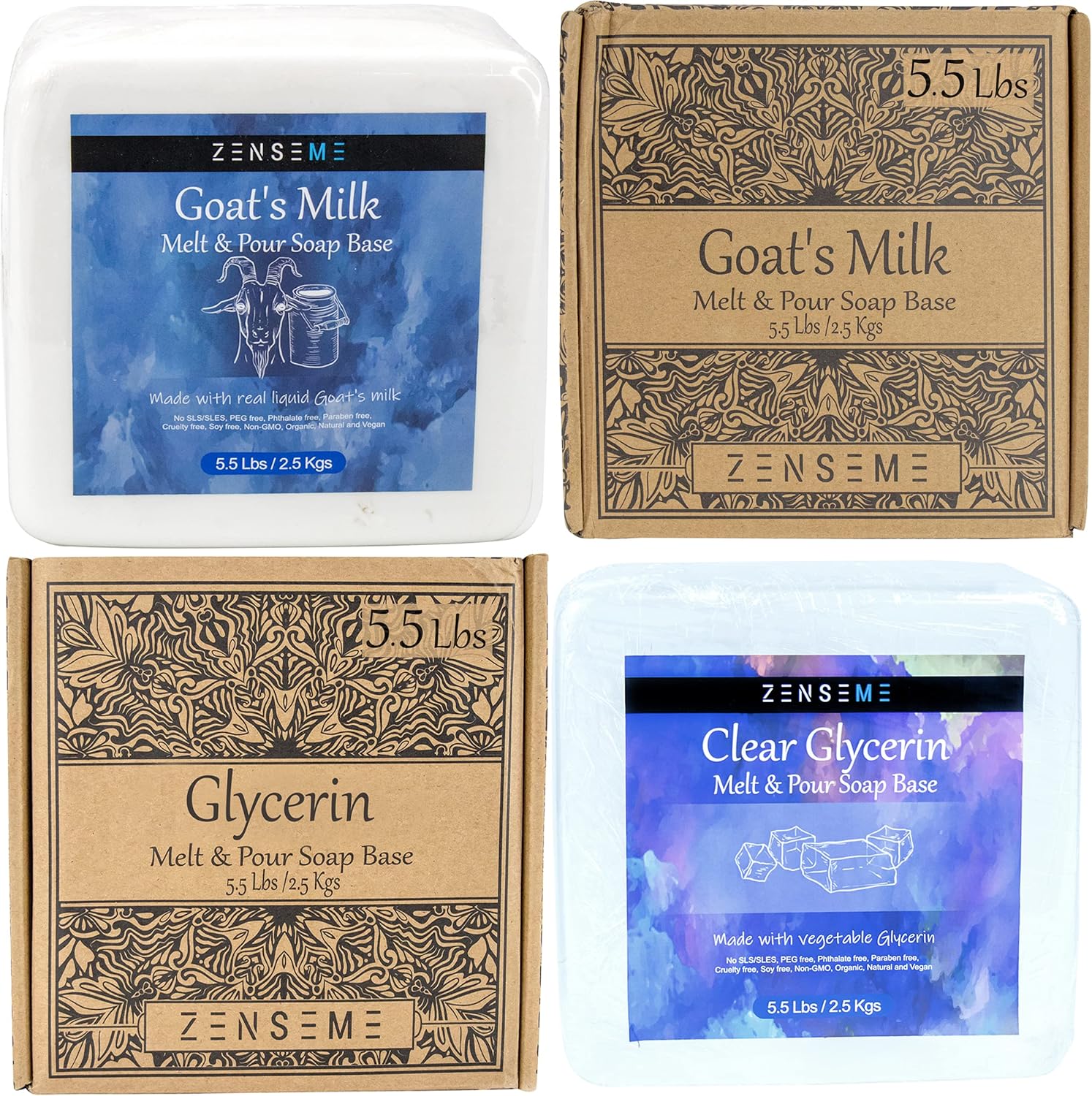 Zenseme 11 LB Goat’s Milk & Glycerin Soap Base – DIY Soap Making Kit