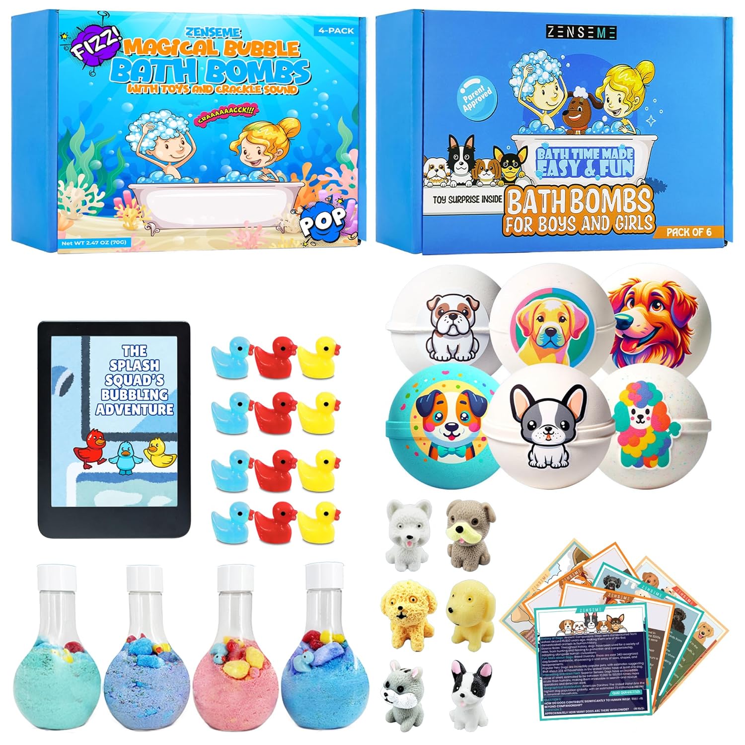 ZenseMe Kids Bath Bombs with Toys - Gift Set of 10