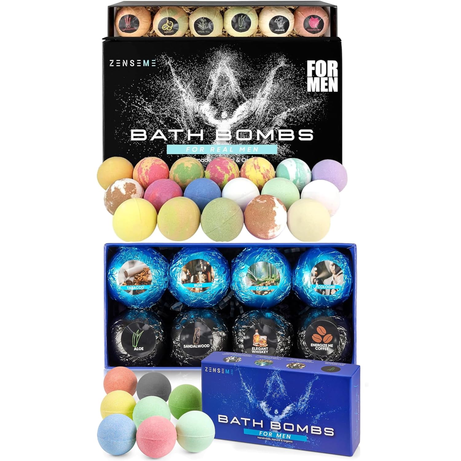 ZenseMe 16-Bundle Bath Bombs for Men & Women