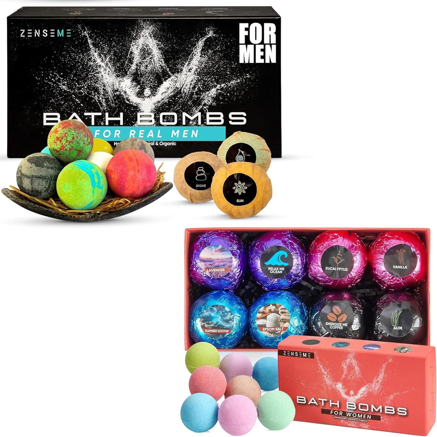 Zenseme bath bombs for men and women