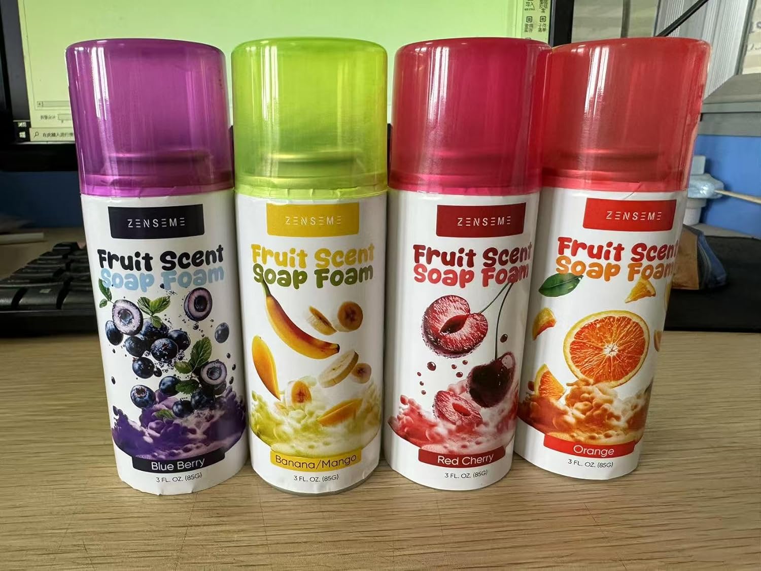 ZenseMe Fruit Scent Soap Foam 4-Pack