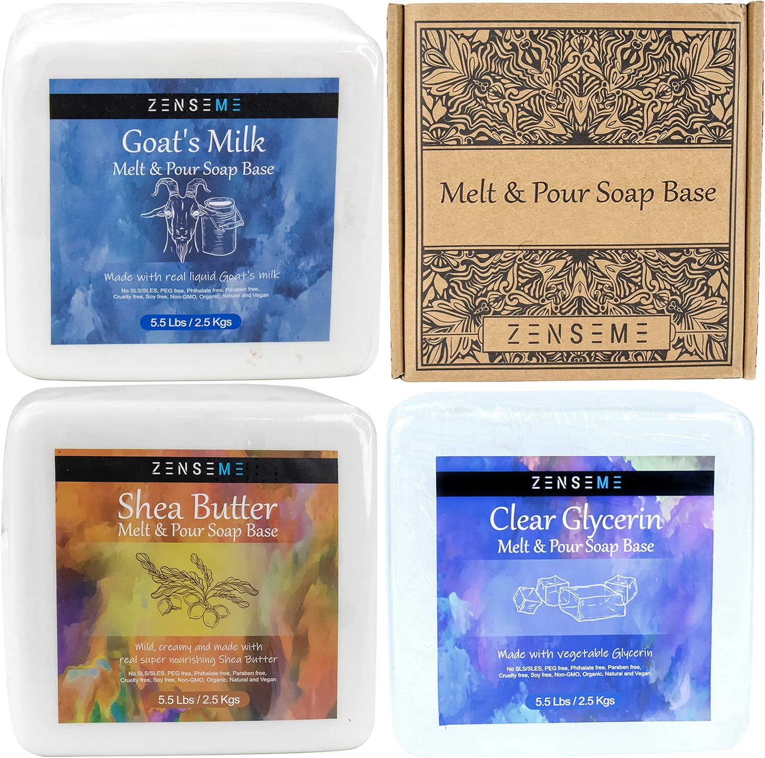 16.5 LB ZenseMe Glycerin, Goats Milk & Shea Butter Soap Base