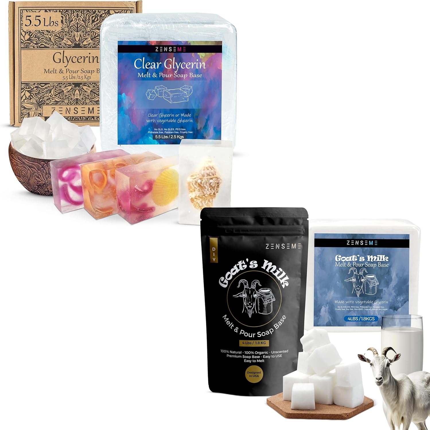 ZenseMe 14 LB Goat’s Milk Soap Base - Melt & Pour Kit
