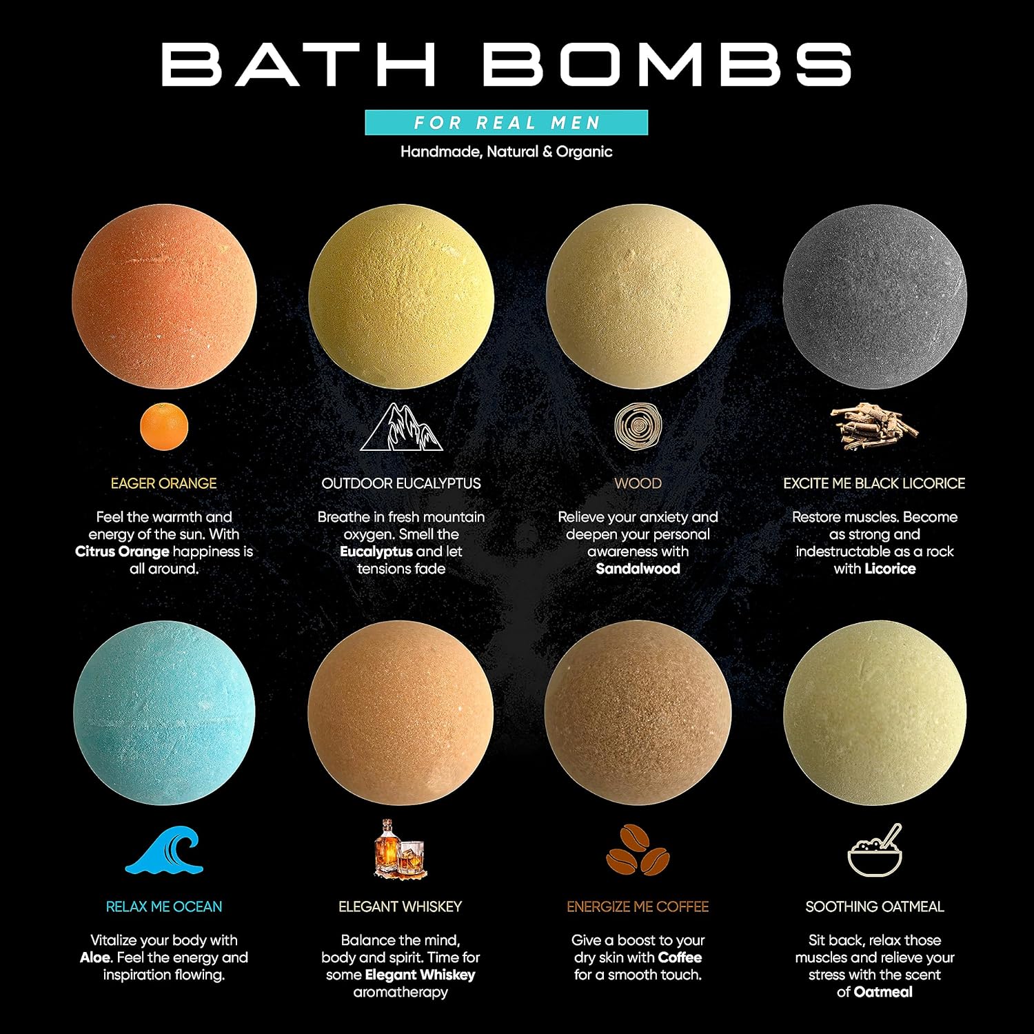  bath bombs with various scents