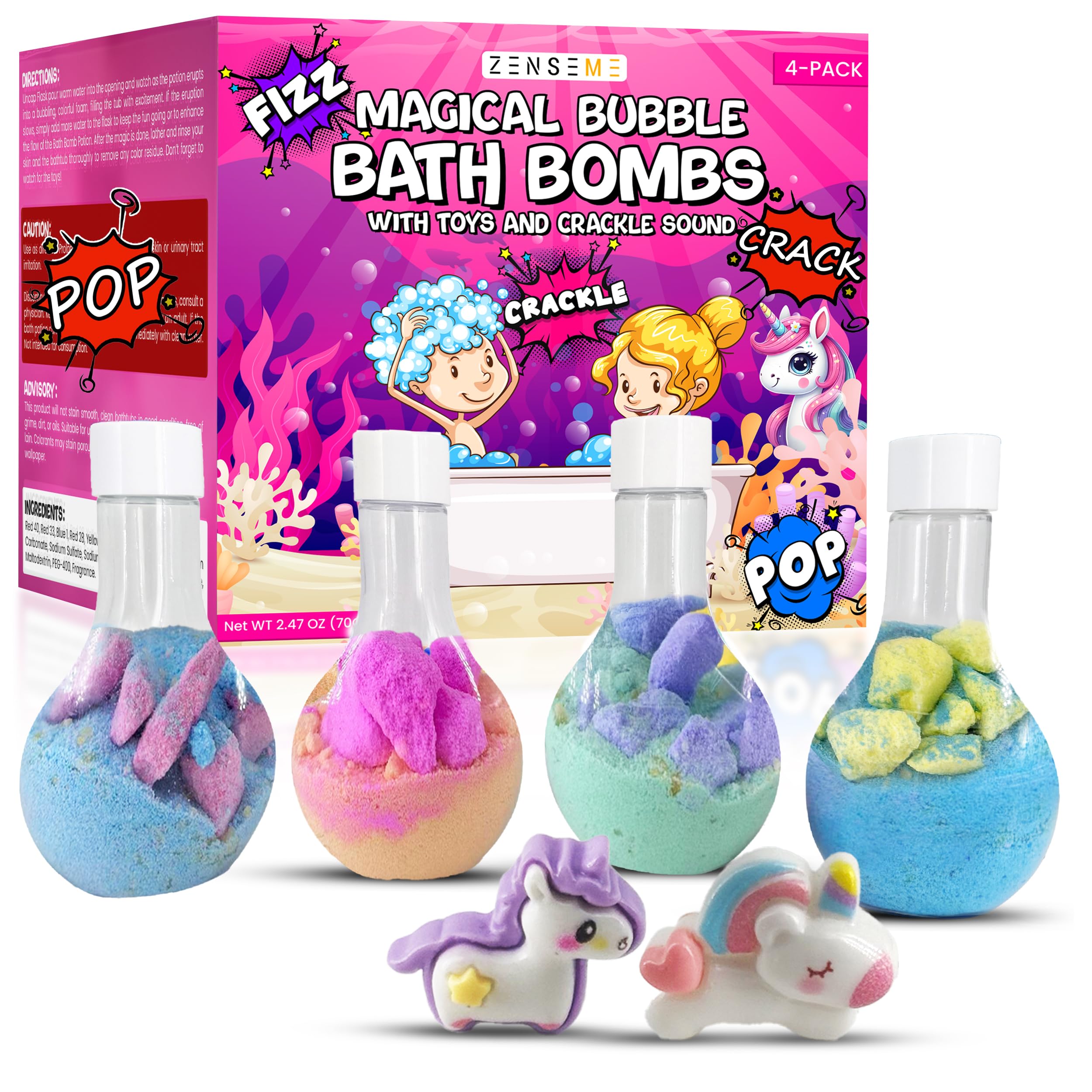 Kids Bubble Bath Bombs with Toy - ZenseMe 