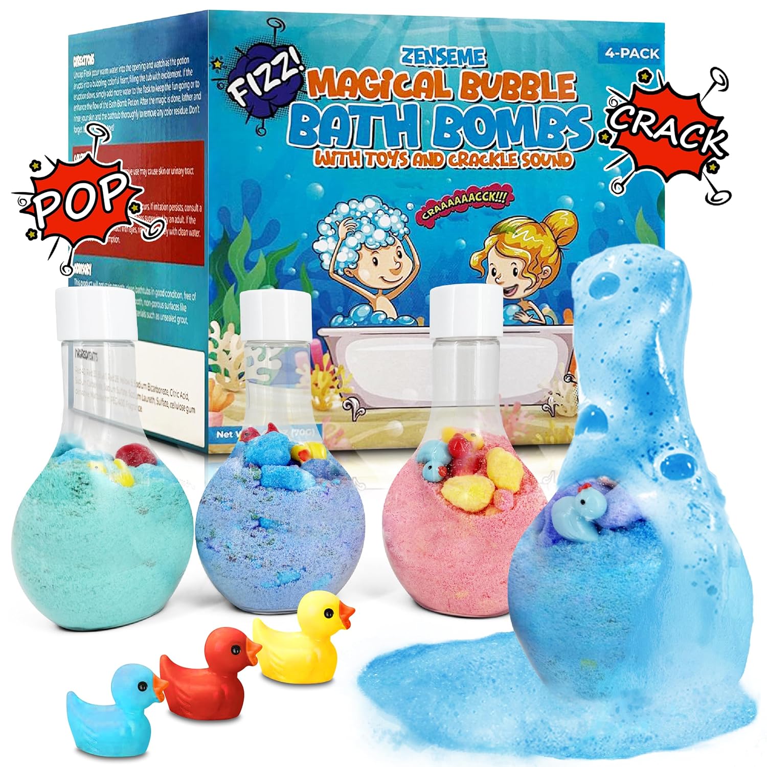 ZenseMe Kids Bath Bombs with Toys 