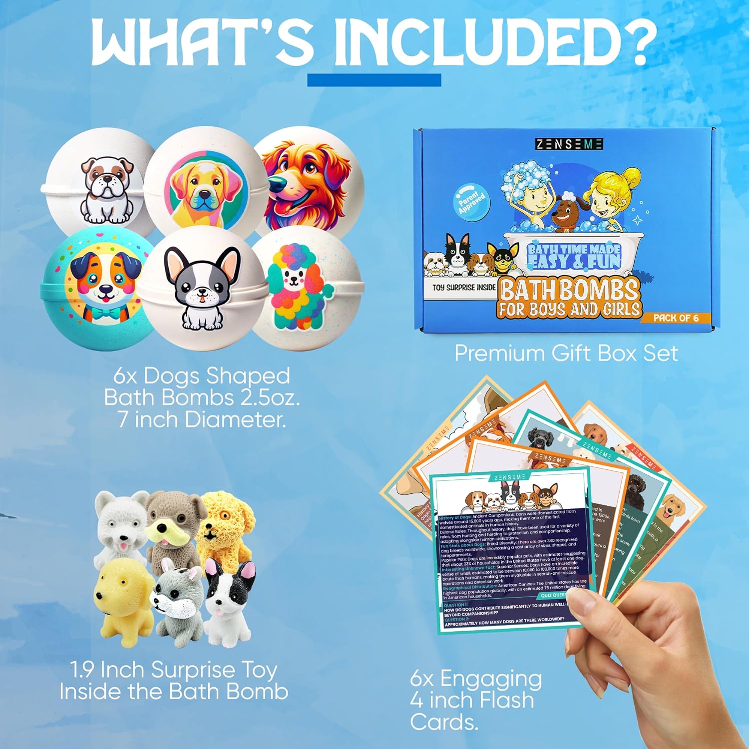 ZenseMe Kids Bath Bombs with Toys -  whats's included