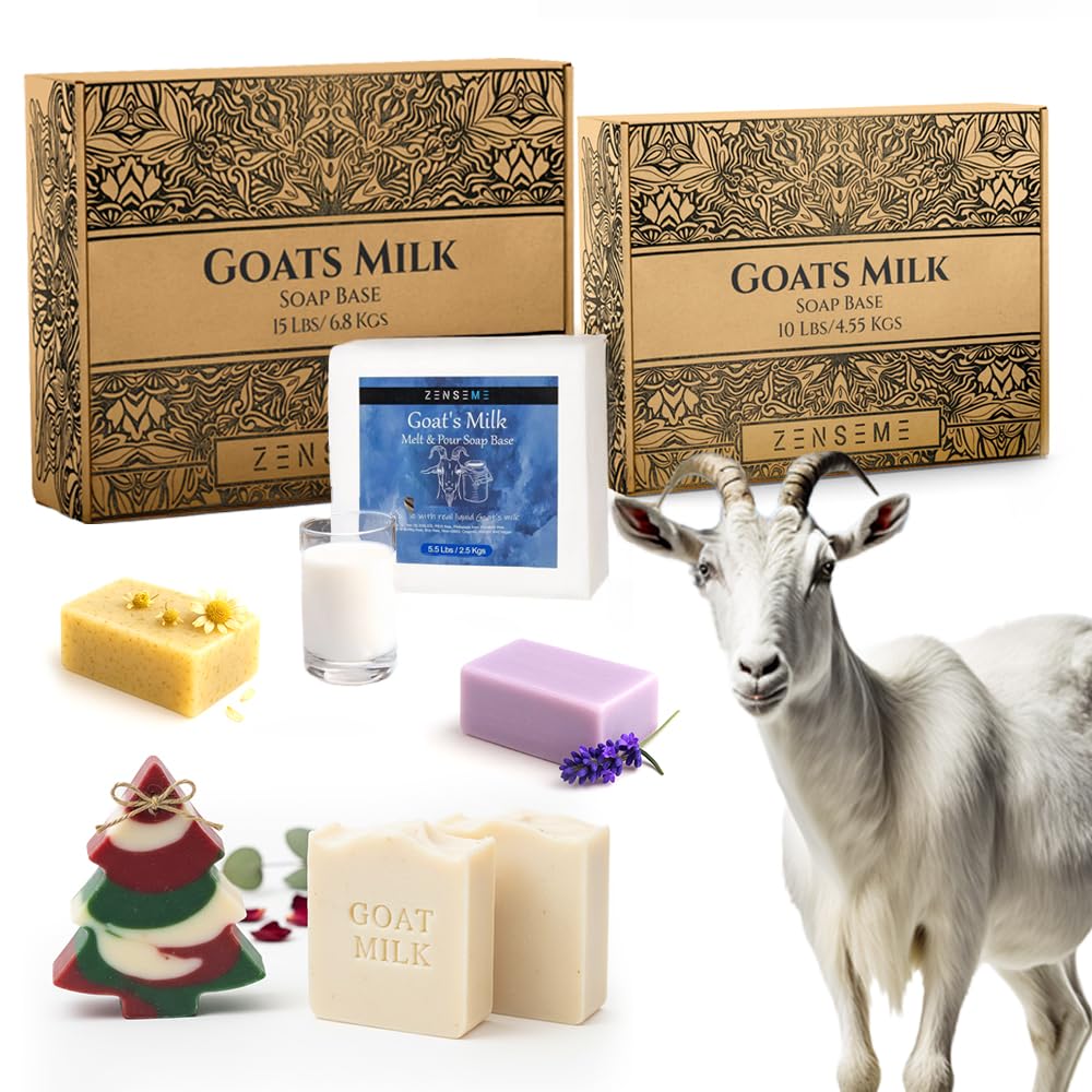 ZenseMe 25 lb Goat Milk Soap Base Bundle: 10 lb + 15 lb, Unscented, 100% Natural
