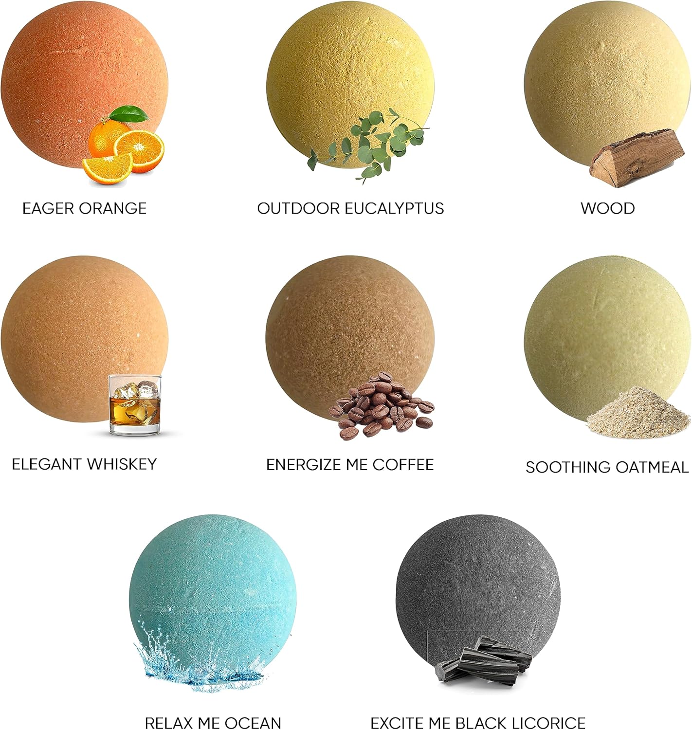 Collection of scented bath bombs 