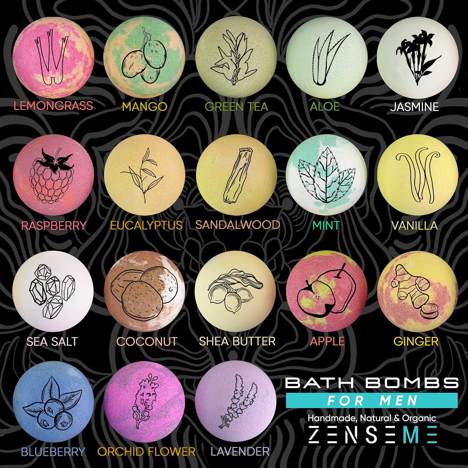 ZenseMe bath bombs for men