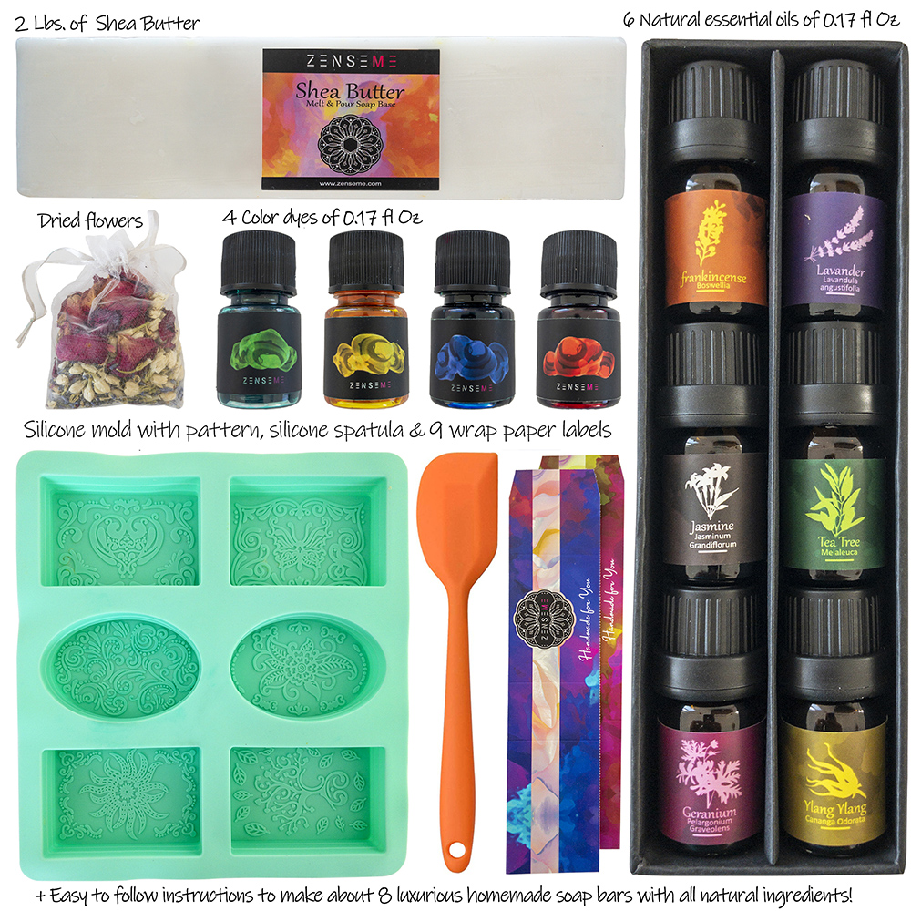  ZenseMe 5.5 LB - Glycerin Soap Base, Melt & Pour Supplies kit  for Clear soap Making, SLS/SLES Free, Transparent Natural Organic Vegan  Best Ingredients